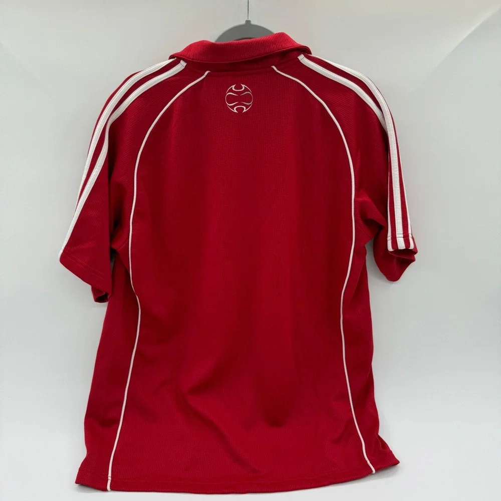Adidas‎ Mens Climalite Polo Shirt Red White Short Sleeve Athletic Golf Size M